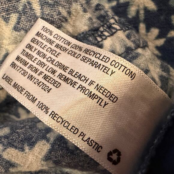 Universal Thread Blue Star Jumpsuit Puff Sleeve L Cotton Belted Boho Cottagecore - Picture 8 of 9